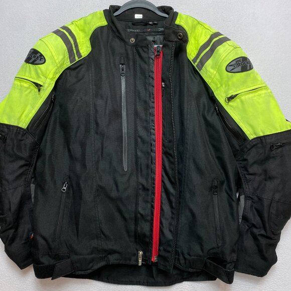 Joe Rocket Motorcycle Jacket Mens XL Green Black Hi Viz Green Armored Liner - Picture 11 of 16